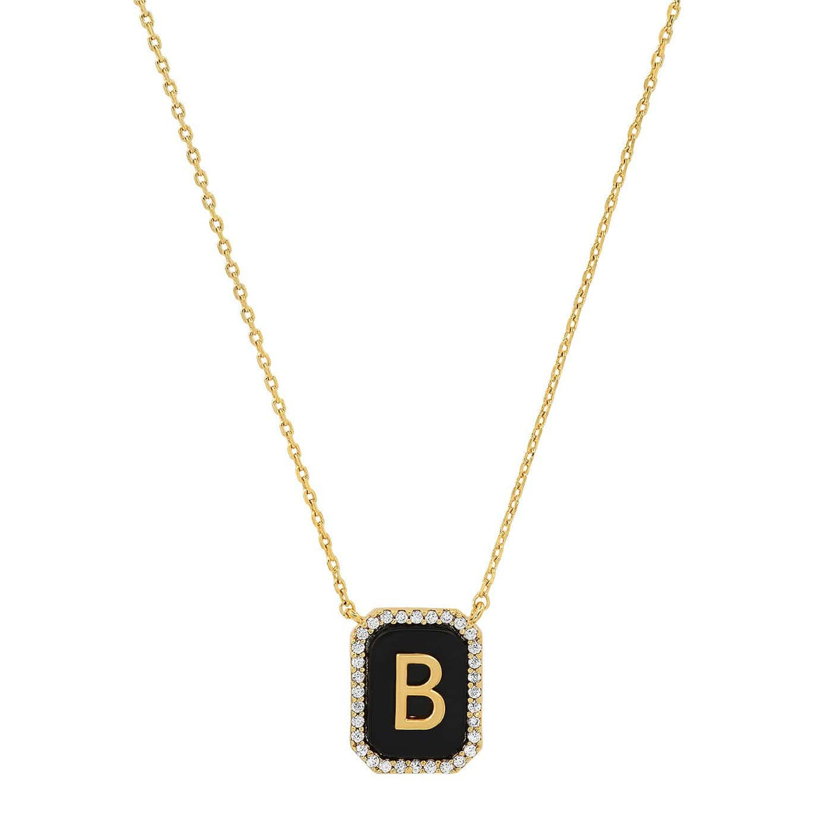 Onyx Monogram Pendant Necklace