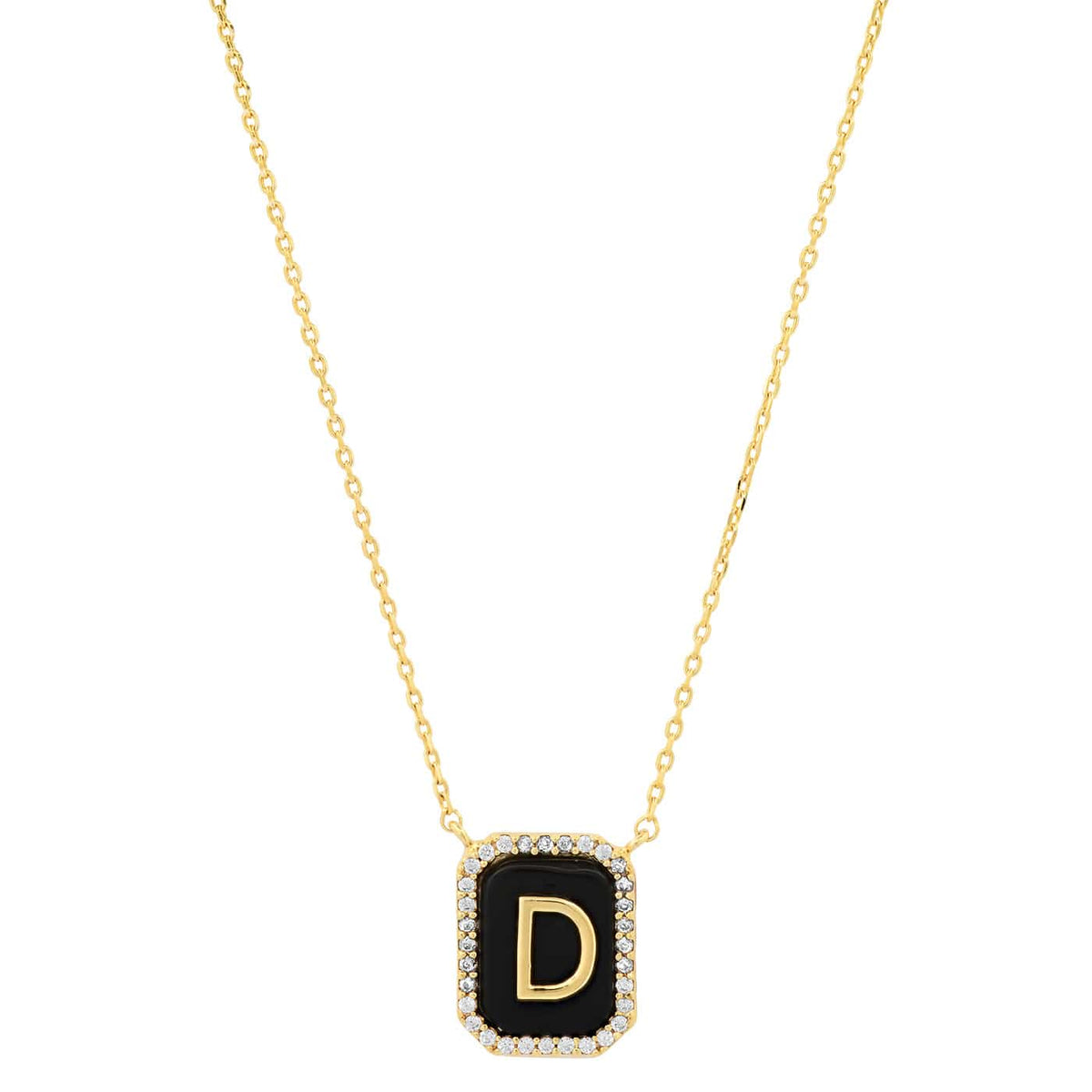 Onyx Monogram Pendant Necklace