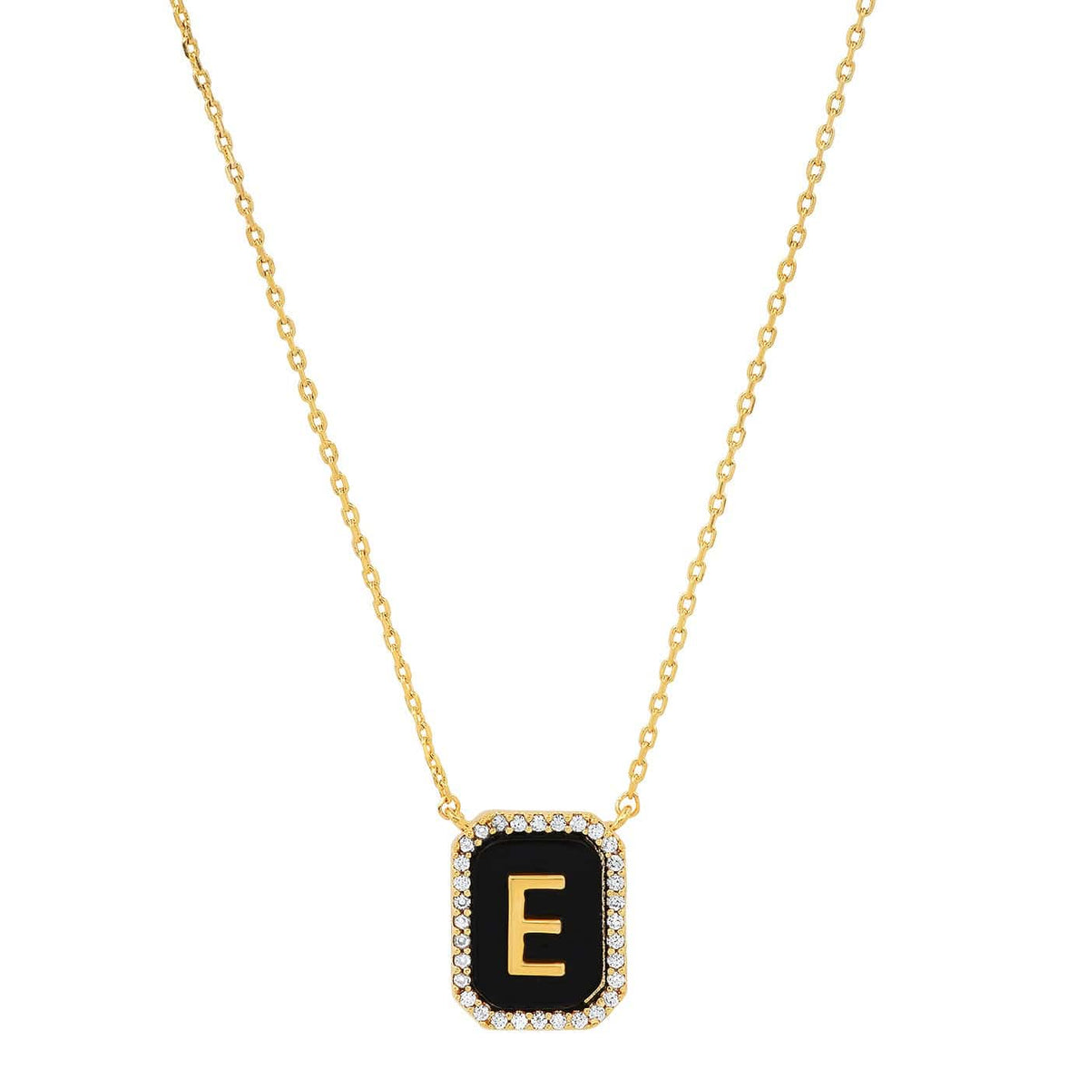 Onyx Monogram Pendant Necklace