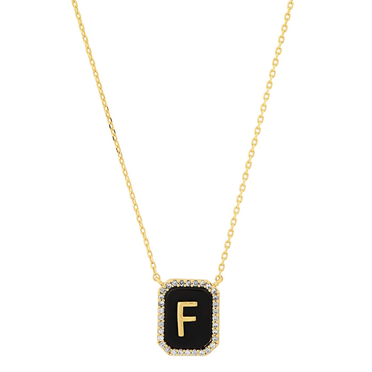 Onyx Monogram Pendant Necklace