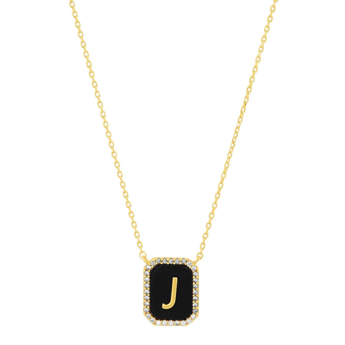 Onyx Monogram Pendant Necklace