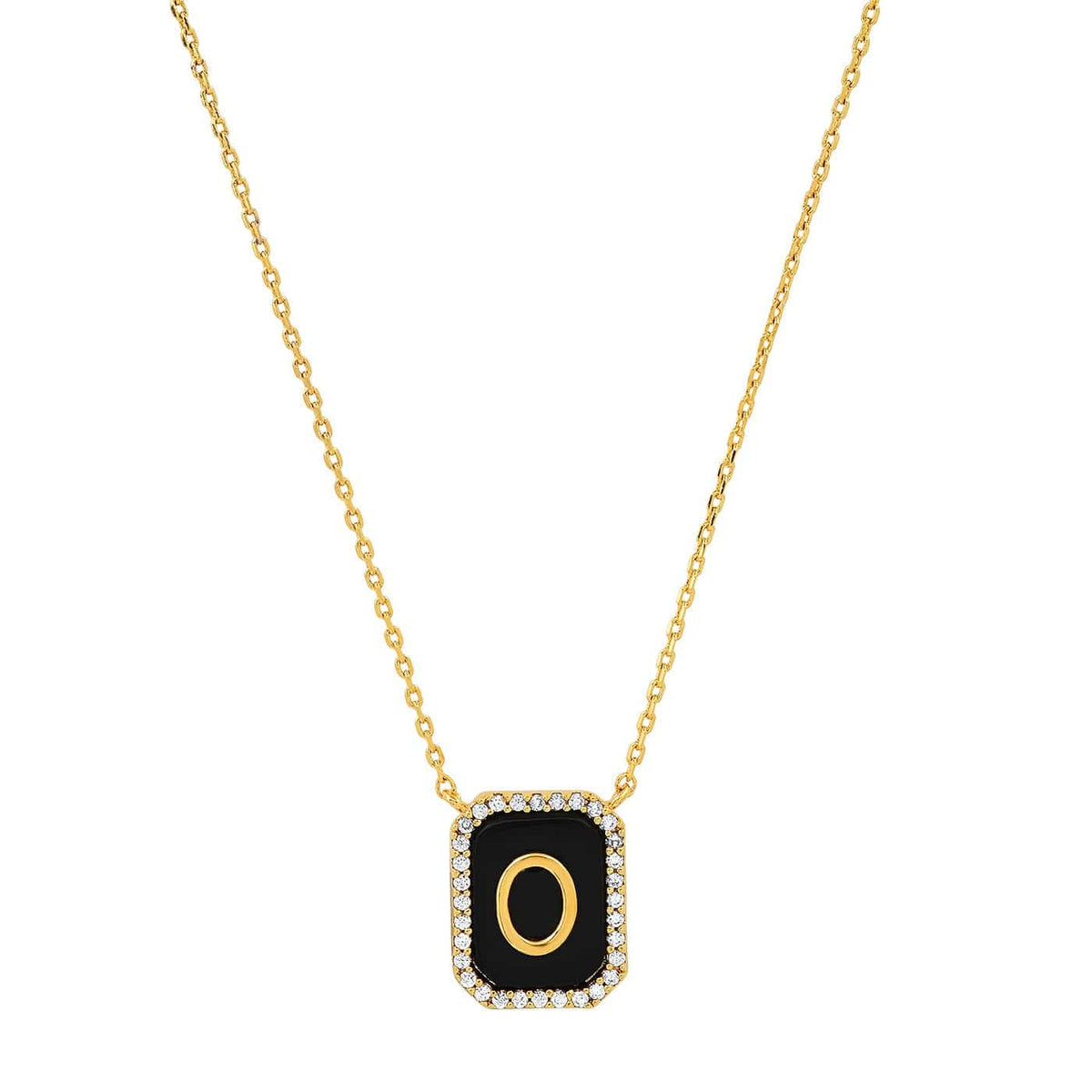 Onyx Monogram Pendant Necklace