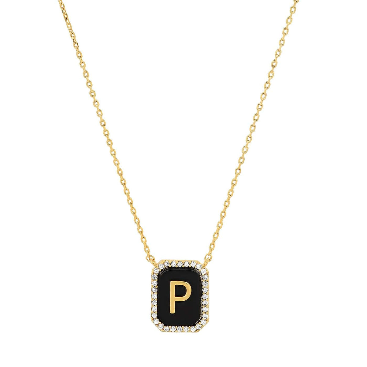Onyx Monogram Pendant Necklace