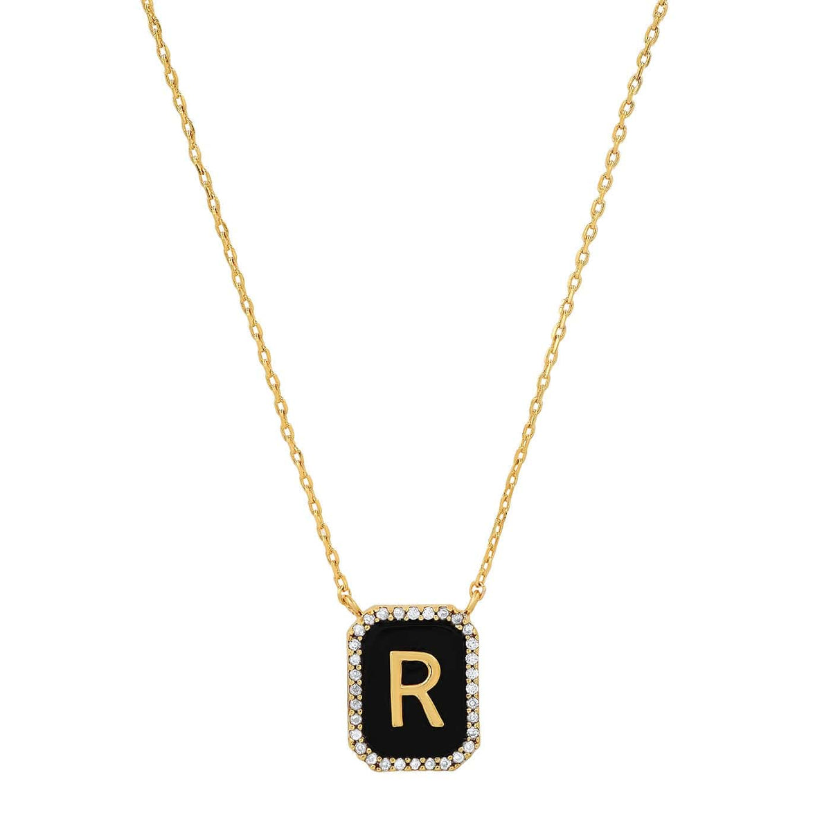 Onyx Monogram Pendant Necklace
