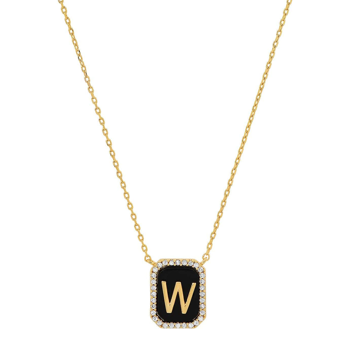 Onyx Monogram Pendant Necklace