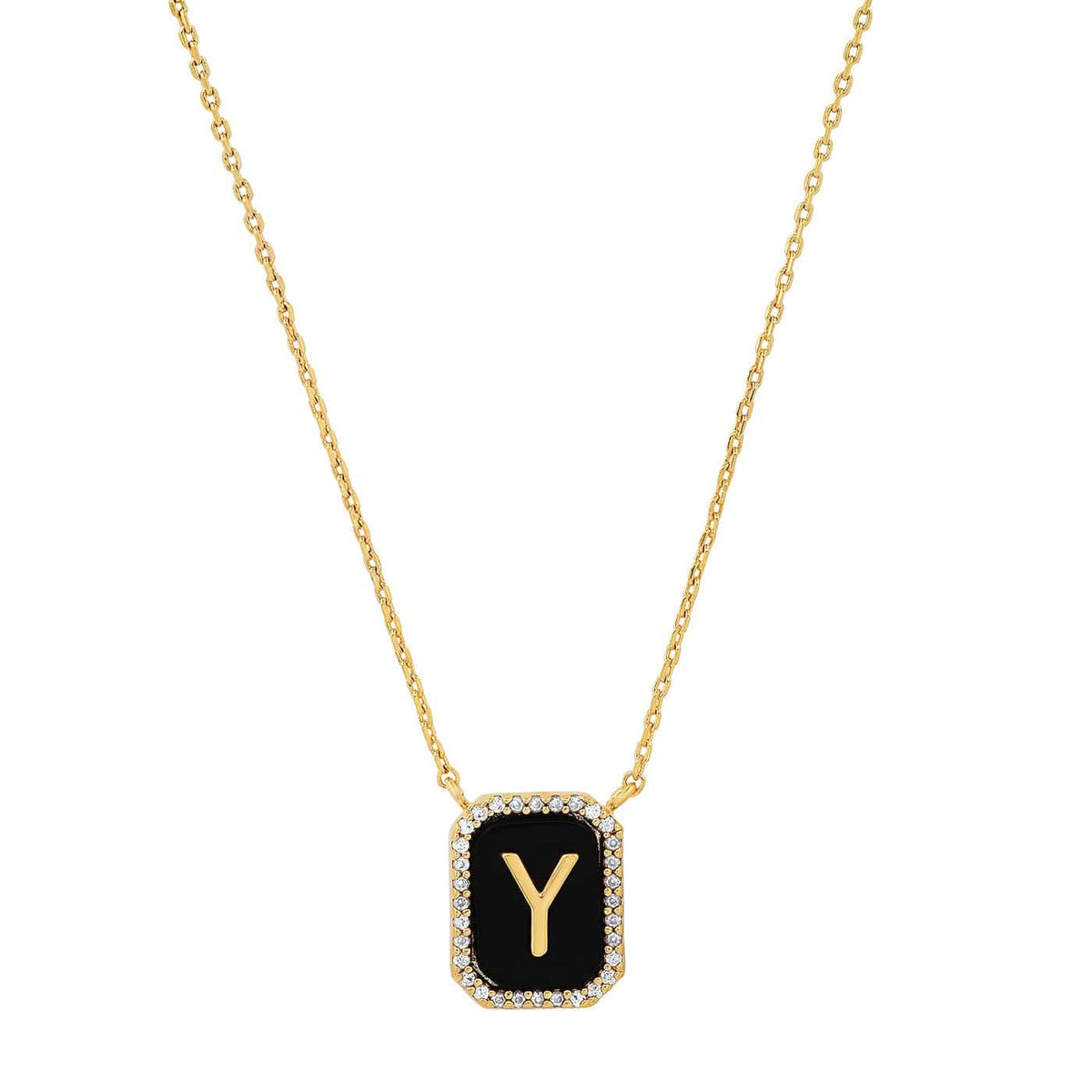 Onyx Monogram Pendant Necklace